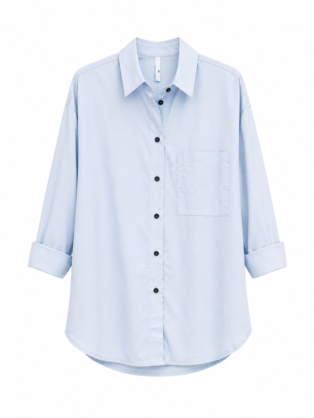 Oversized button-up shirt paired with matching drawstring short