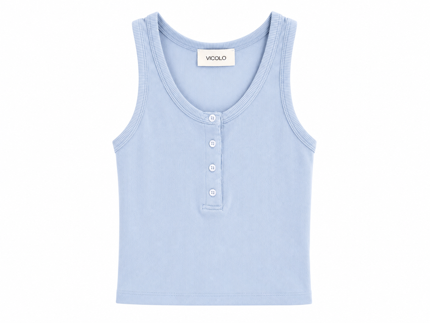 Everyday Ribbed Button Tank