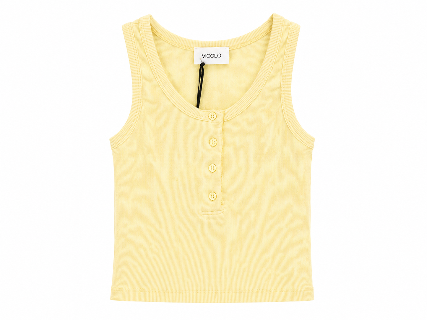 Everyday Ribbed Button Tank