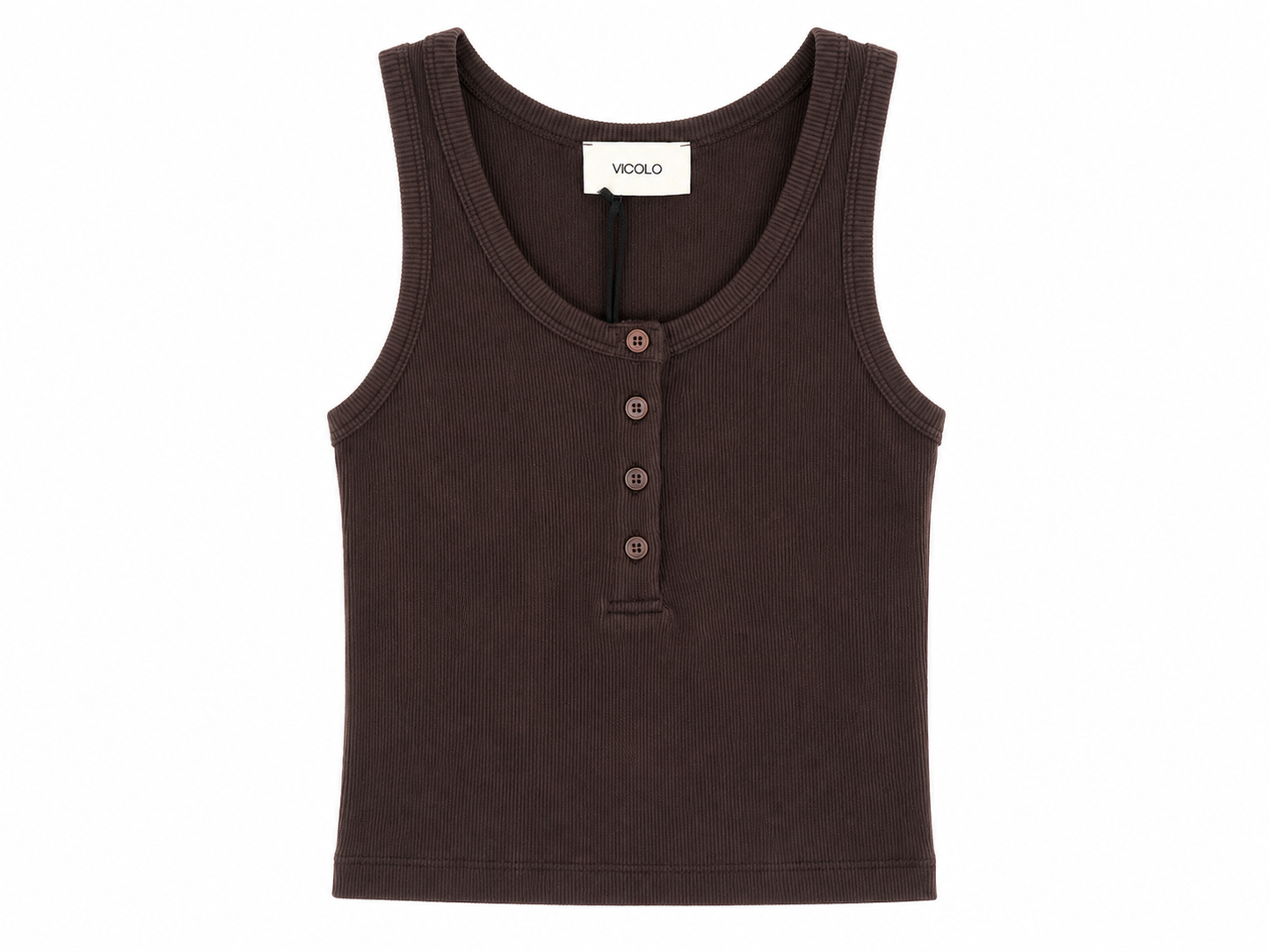 Everyday Ribbed Button Tank