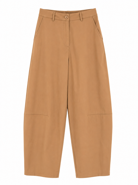 Camel Barrel Leg Trousers – JUST11 women's fashion