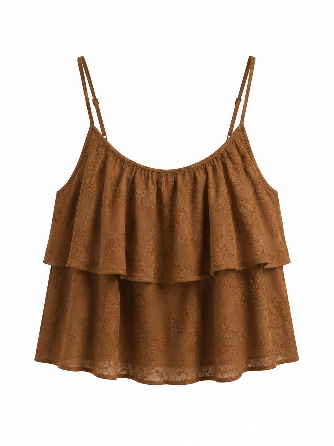 Textured Layered Ruffle Cami Top