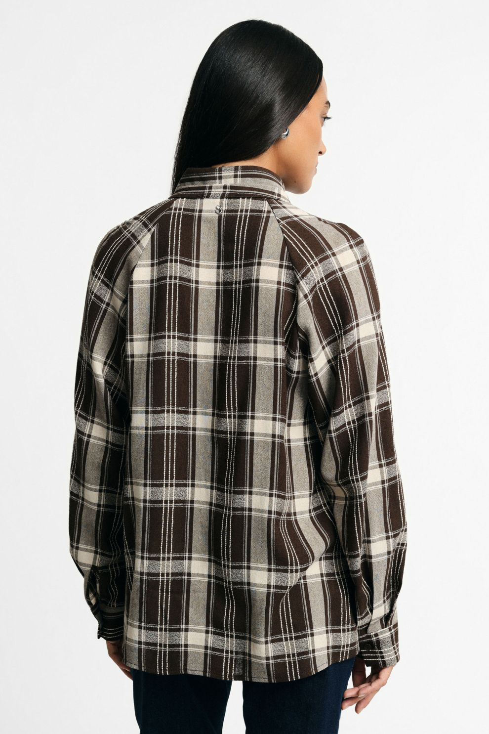 Shirt with checked pattern, long sleeves and class