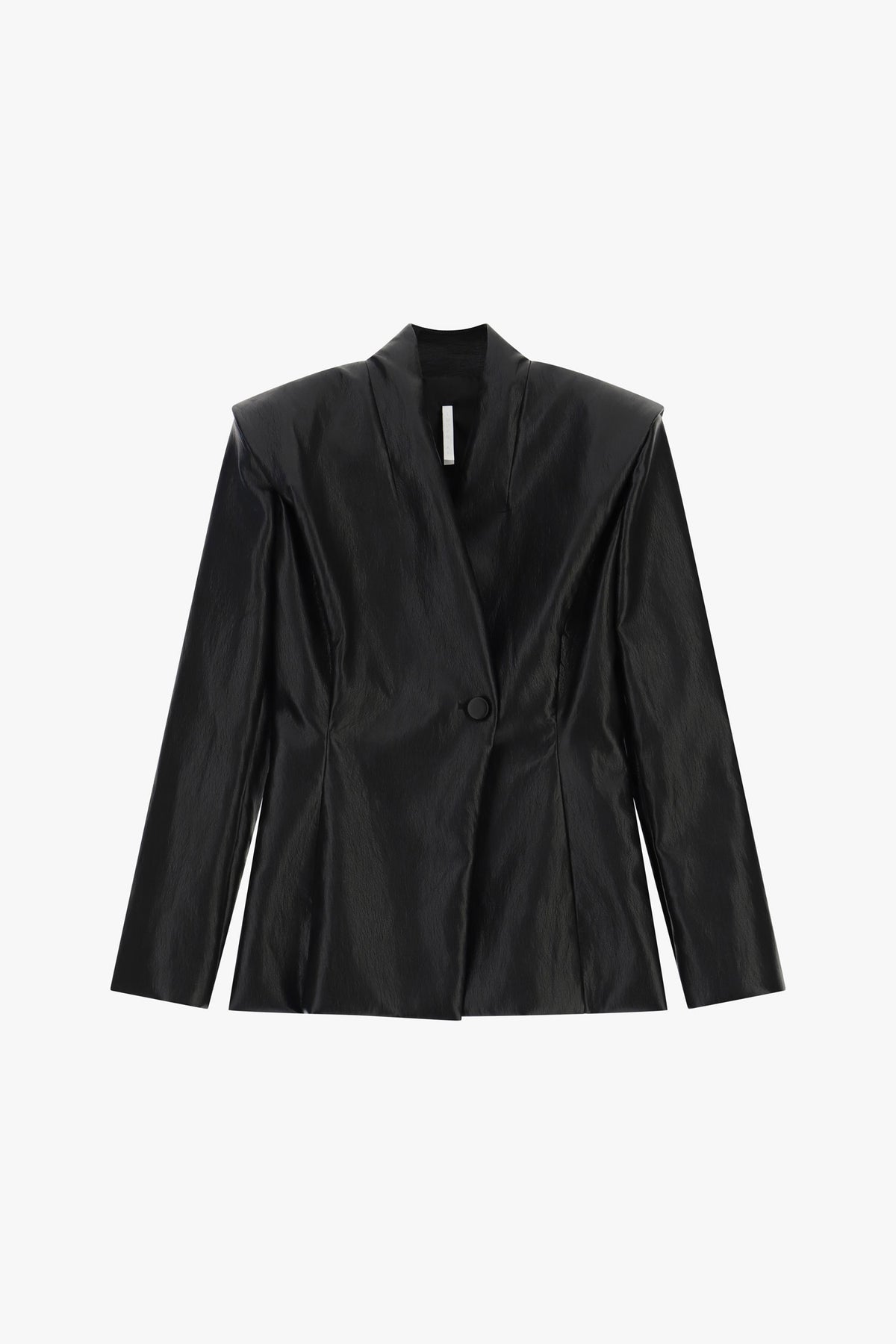 Structured faux leather jacket - Black