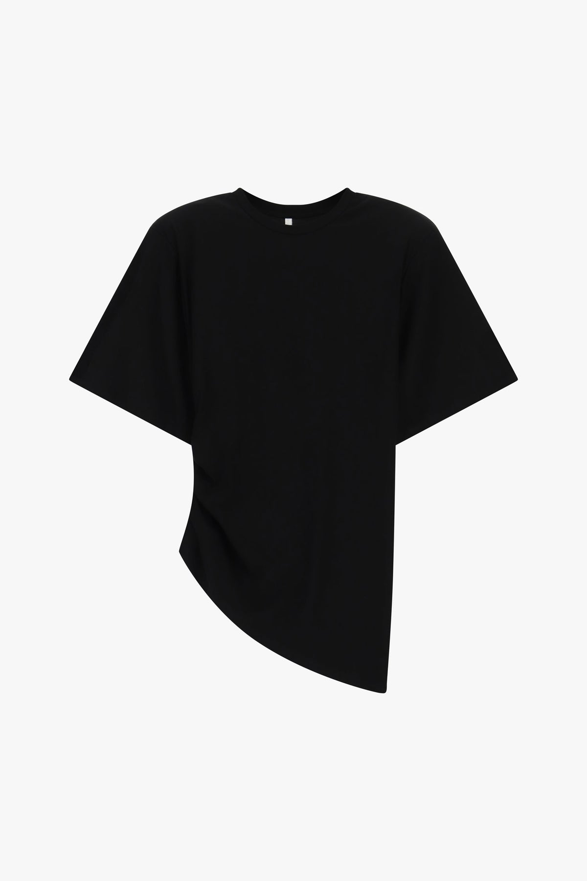 Asymmetric gathered T-shirt - Black